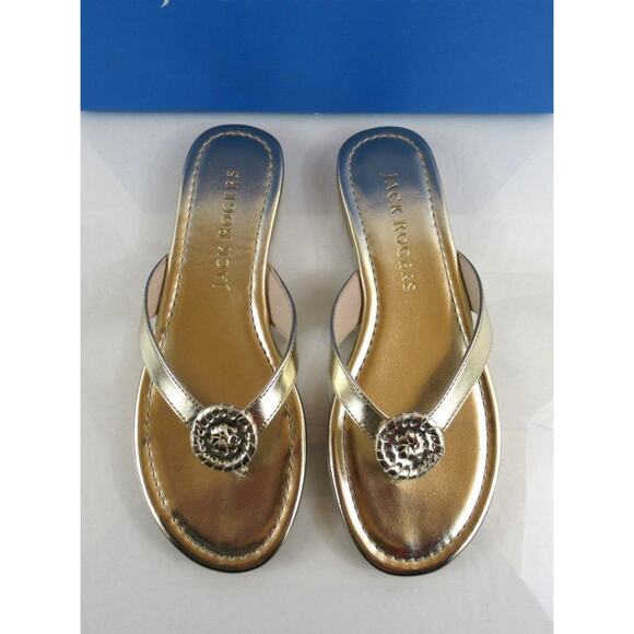 Jack Rogers Rowan Flip Flop Thong Toe Sandal Rondelle Ornament Platinum - Picture 4 of 6